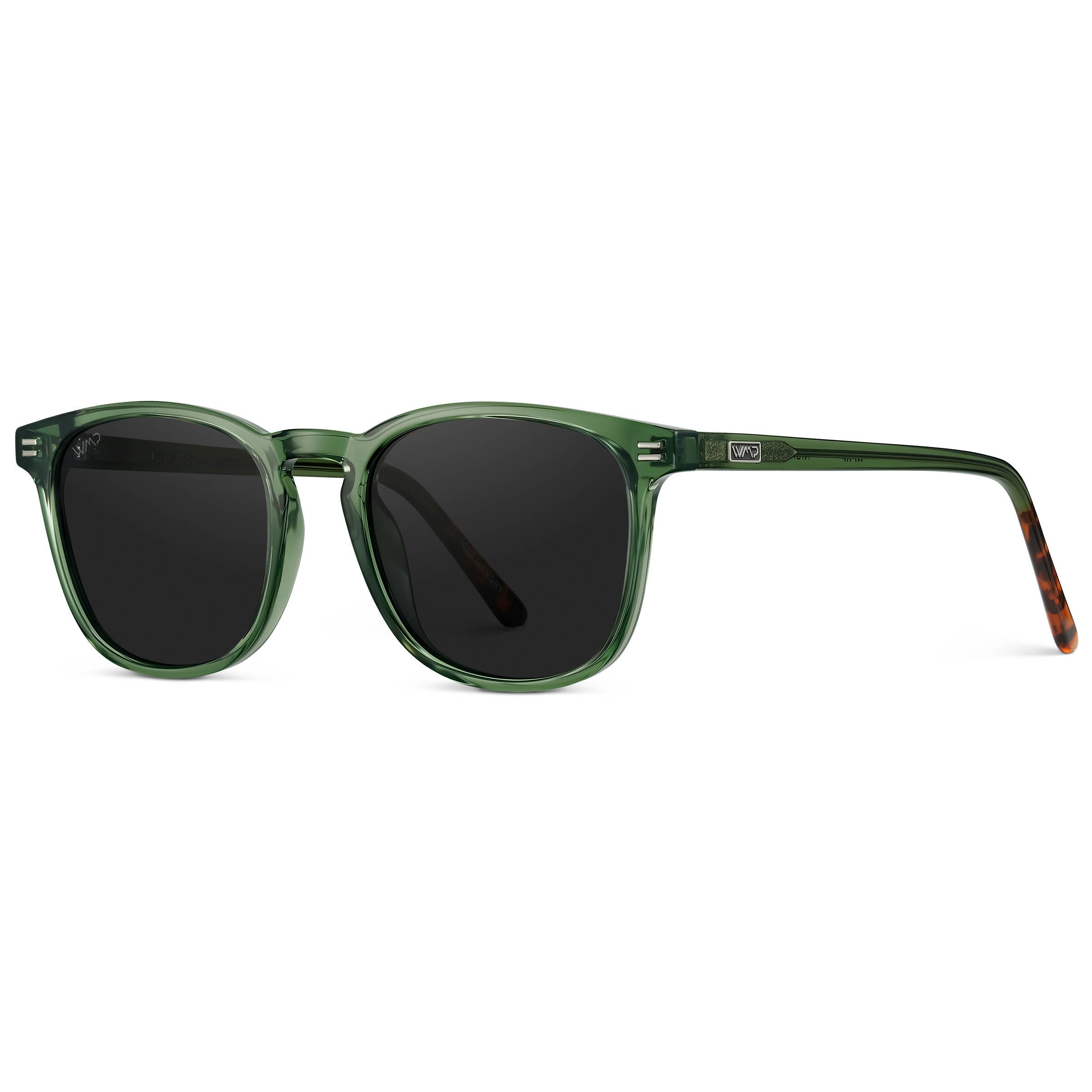 Nick - Square Polarized Sunglasses: Emerald Green / Black Lens