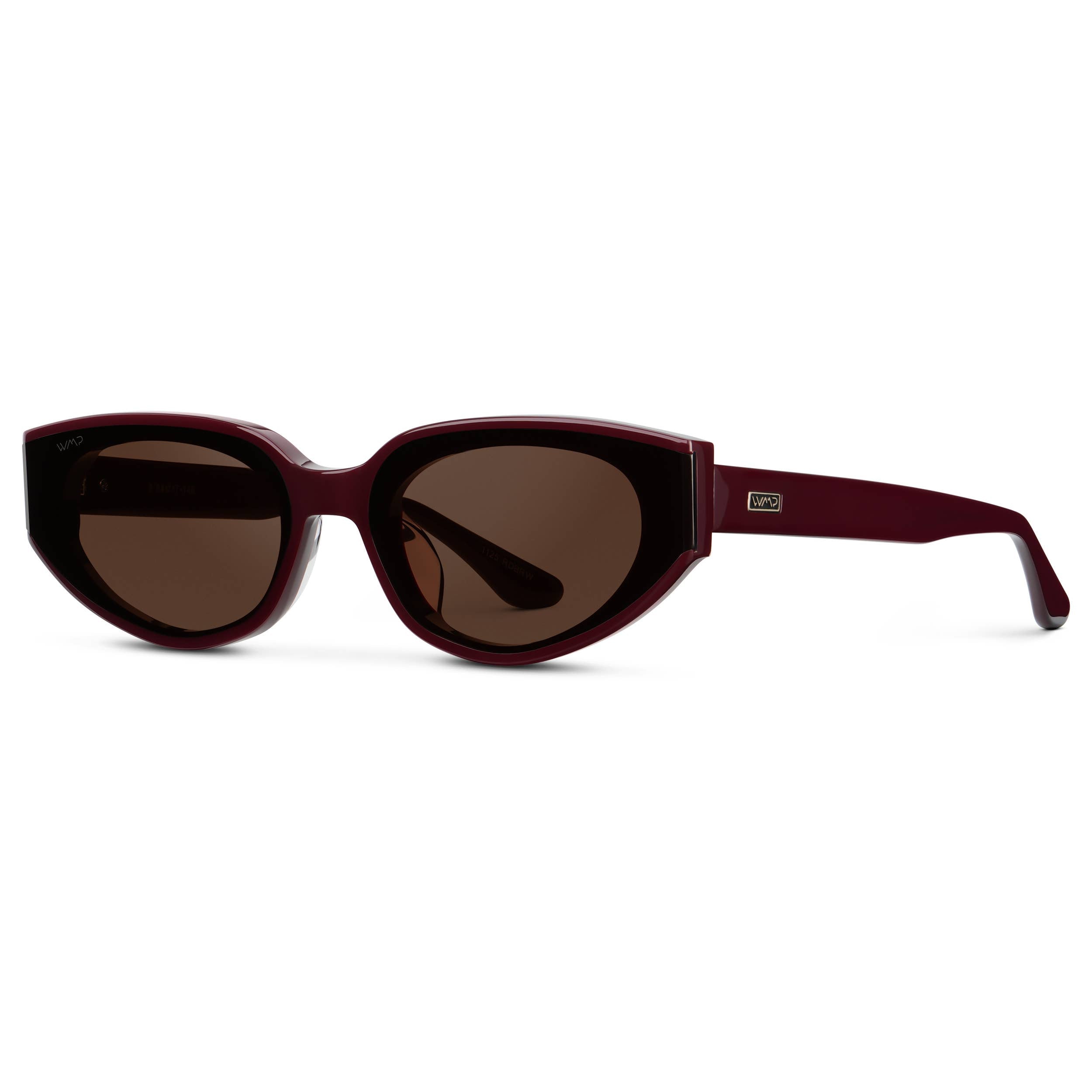 Astra – Women’s Anti-Reflective Narrow Cat-Eye Sunglasses: Black Cherry Red / Dark Brown Lens